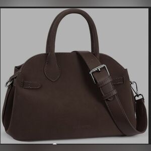 Bostanten Chocolate Brown Faux Suede Satchel New